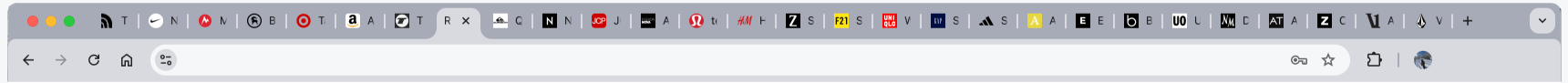 Browser with multiple tabs open